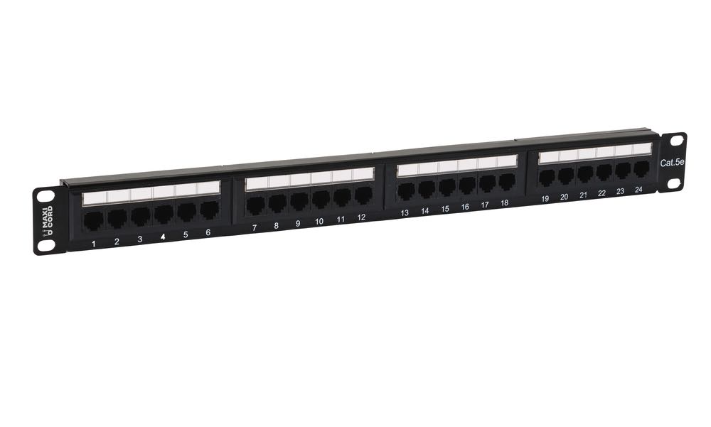 Патч-панель Maxicord 19" 1U кат.5е 24 порта RJ-45 DUAL IDC