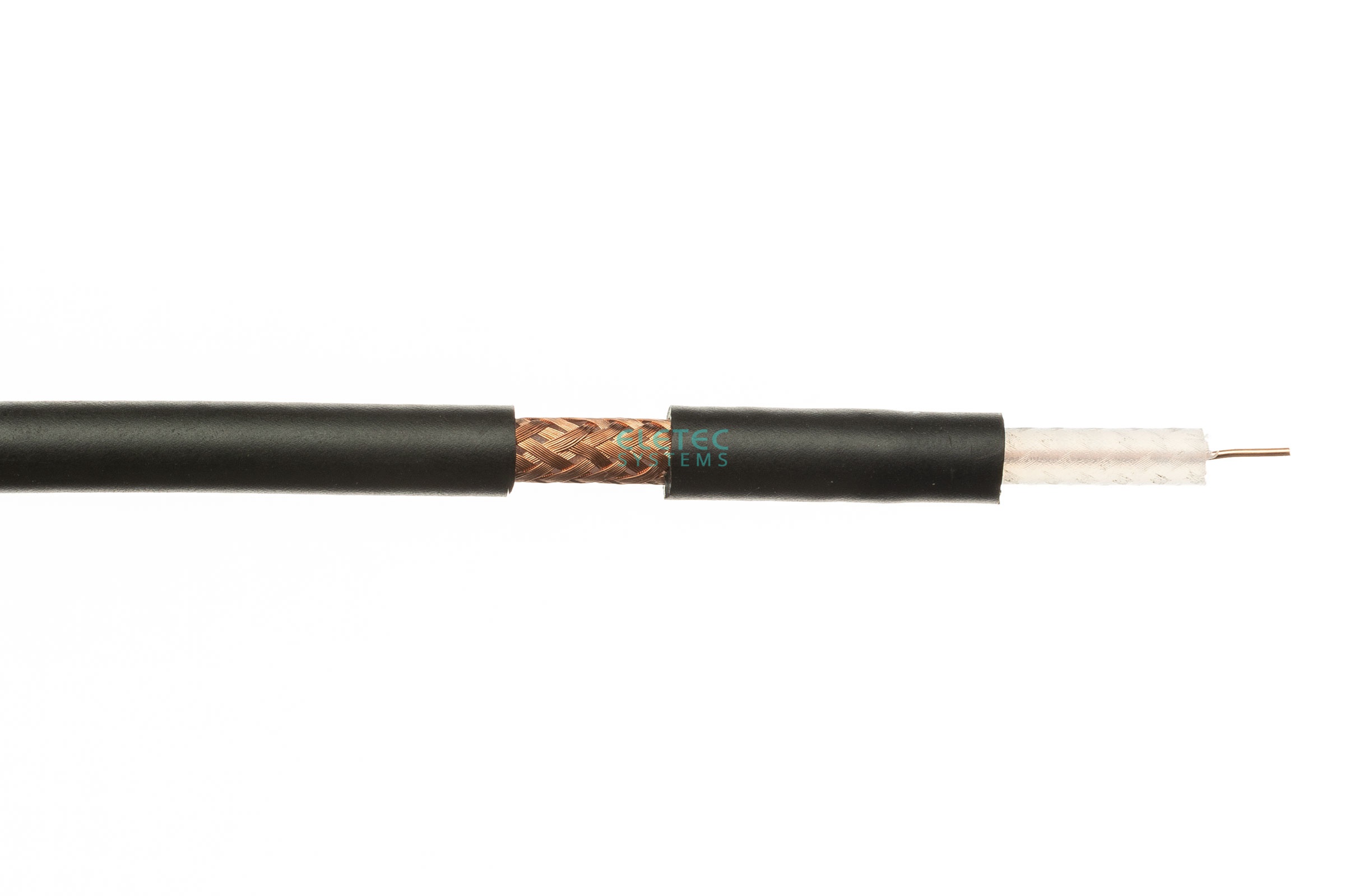 Кабель коаксиальный ЭЛЕТЭК RG-59 B/U MIL17 экран 112%, черный, 100 м