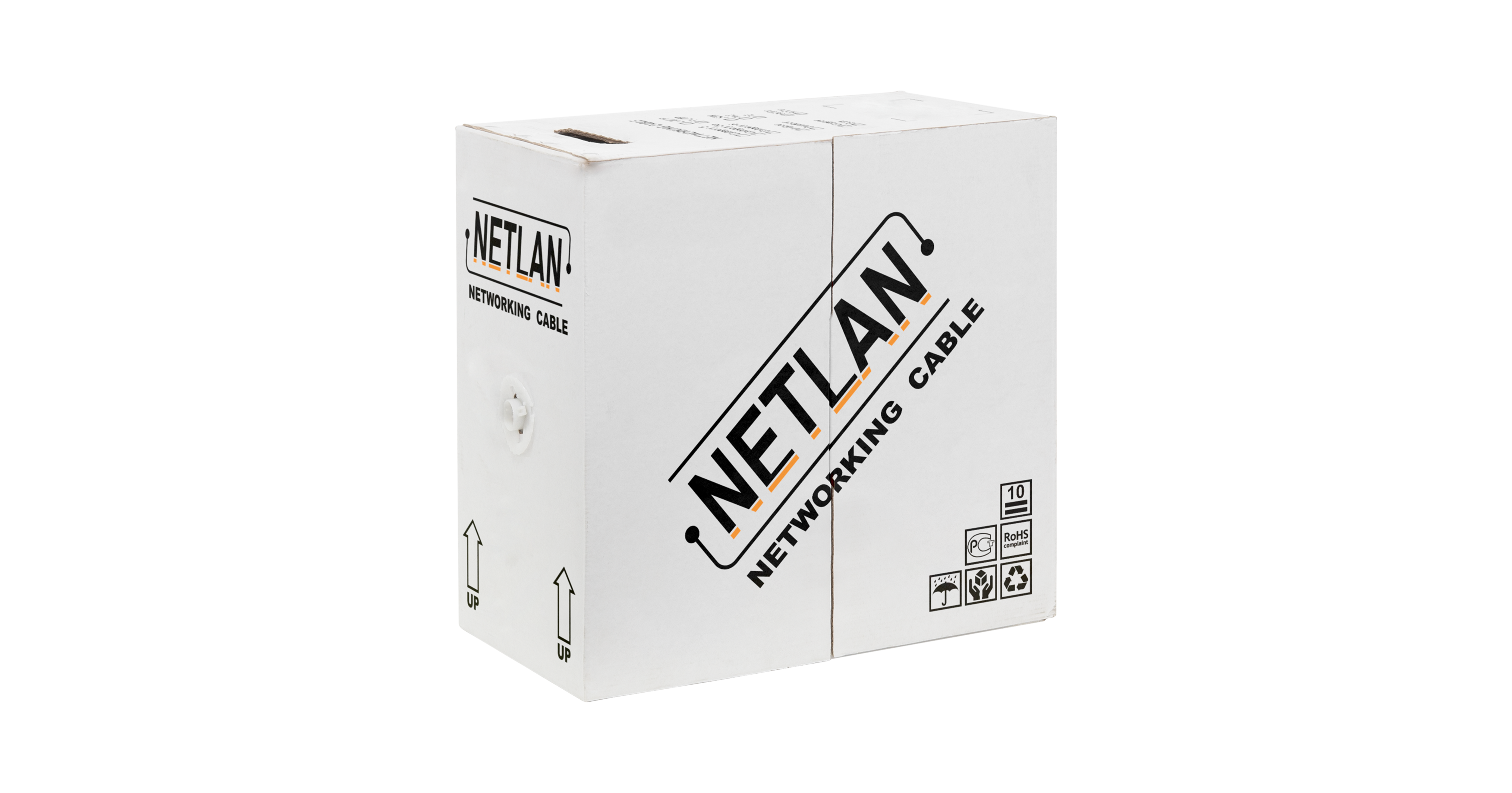 Кабель витая пара Netlan U/UTP 2 пары, Кат.5, медный, PVC, серый, 500м