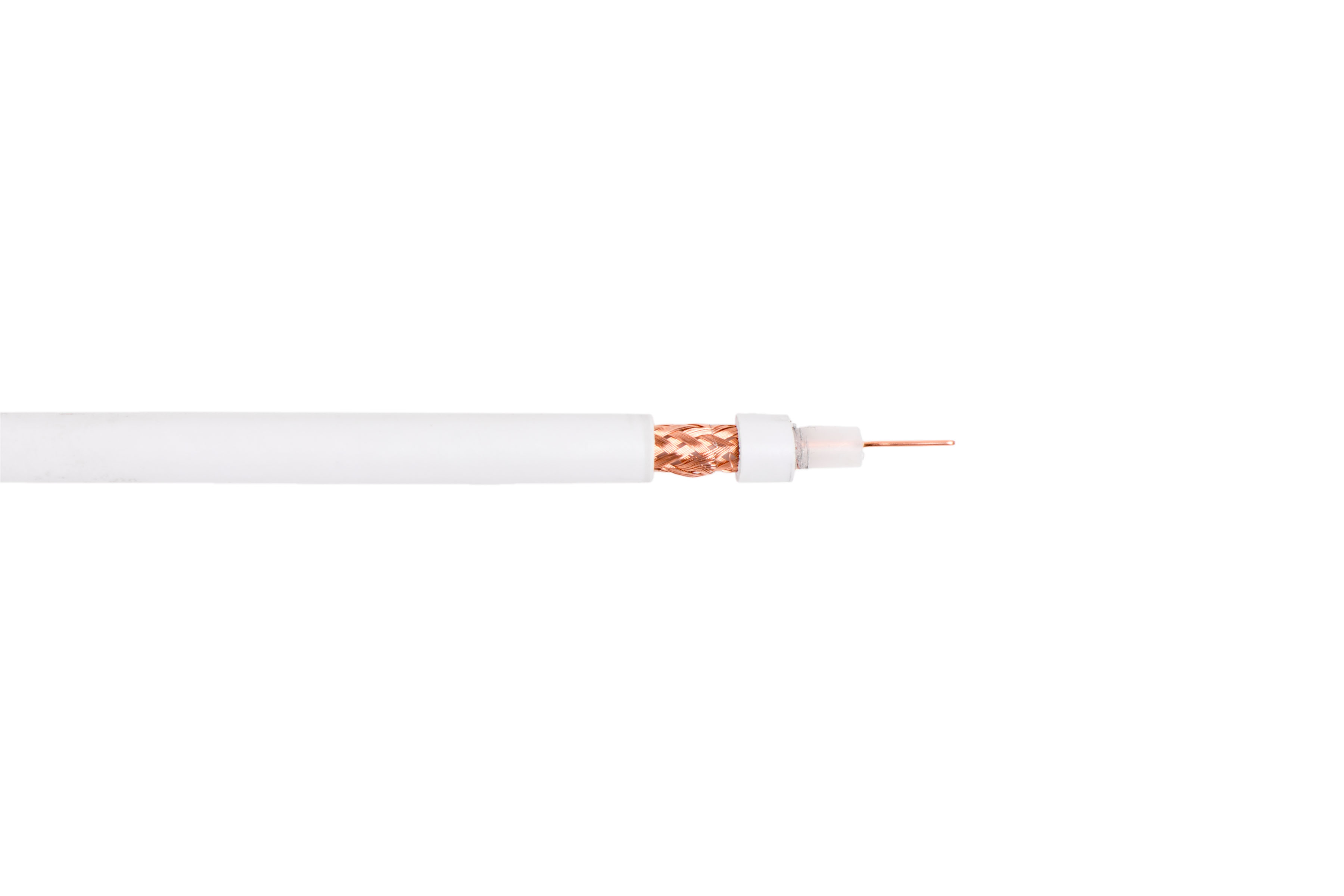 Кабель коаксиальный ЭЛЕТЭК RG-59 B/U MIL17 экран 112%, белый, 100 м